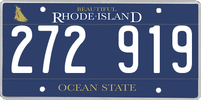 RI license plate 272919