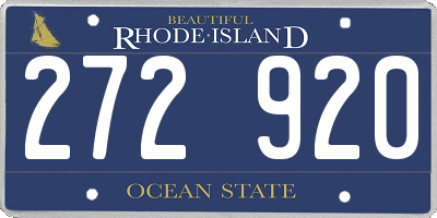 RI license plate 272920