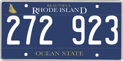 RI license plate 272923