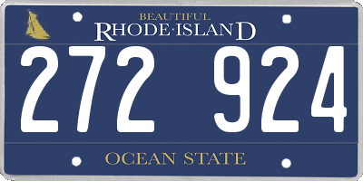 RI license plate 272924