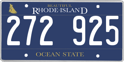RI license plate 272925