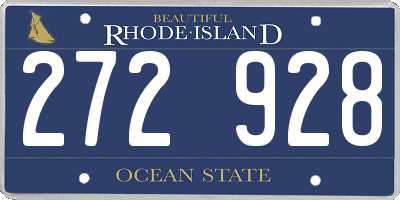 RI license plate 272928