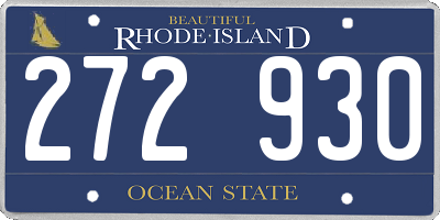 RI license plate 272930