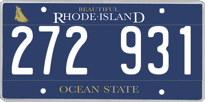 RI license plate 272931