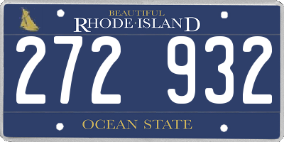 RI license plate 272932