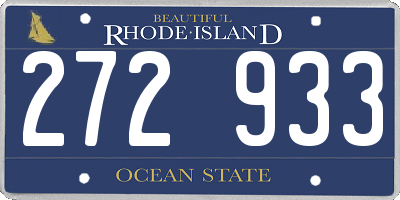 RI license plate 272933