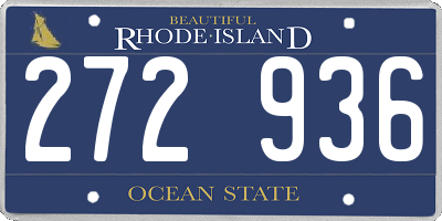 RI license plate 272936