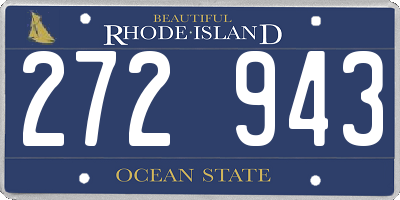 RI license plate 272943