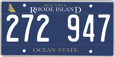 RI license plate 272947