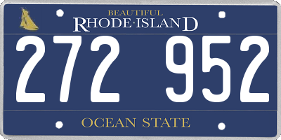 RI license plate 272952