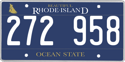 RI license plate 272958