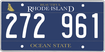 RI license plate 272961