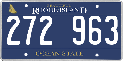 RI license plate 272963