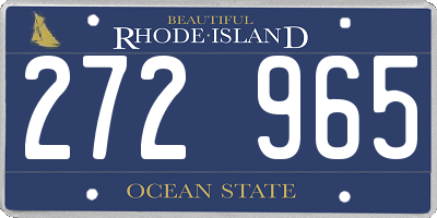 RI license plate 272965
