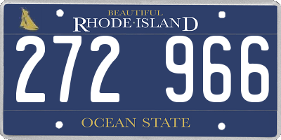 RI license plate 272966