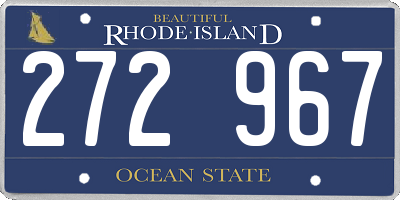 RI license plate 272967