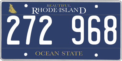 RI license plate 272968