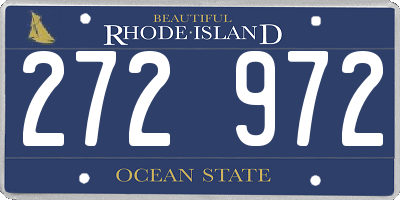 RI license plate 272972