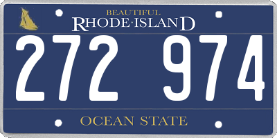 RI license plate 272974