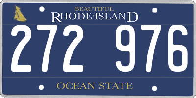 RI license plate 272976