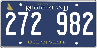 RI license plate 272982