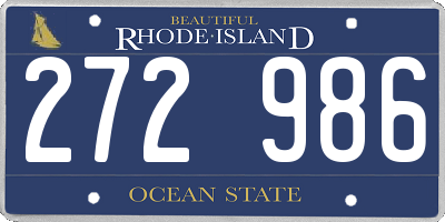 RI license plate 272986