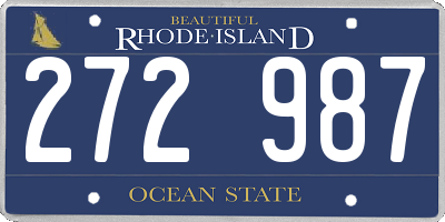 RI license plate 272987