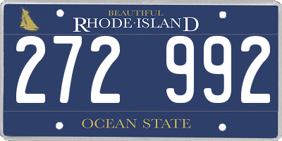 RI license plate 272992