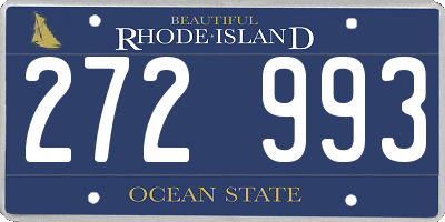 RI license plate 272993