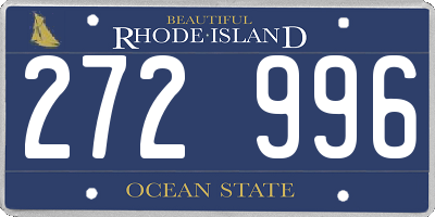 RI license plate 272996
