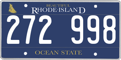 RI license plate 272998