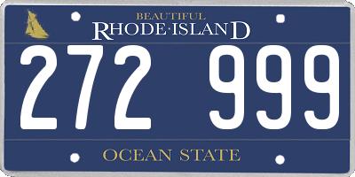 RI license plate 272999