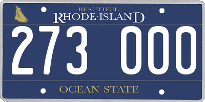 RI license plate 273000