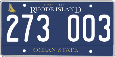 RI license plate 273003