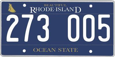 RI license plate 273005