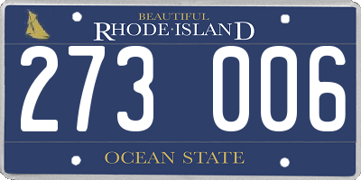 RI license plate 273006