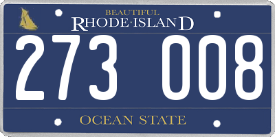 RI license plate 273008