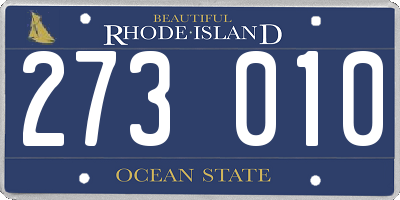 RI license plate 273010
