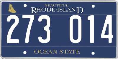 RI license plate 273014