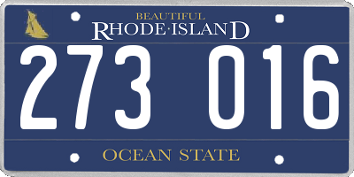 RI license plate 273016