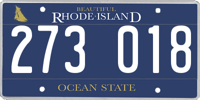 RI license plate 273018