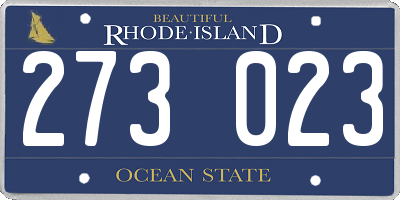 RI license plate 273023