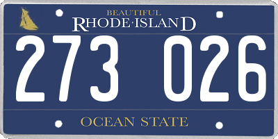 RI license plate 273026
