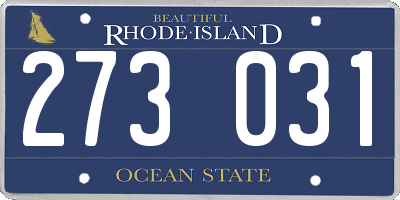 RI license plate 273031
