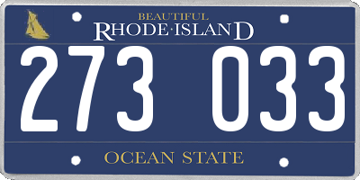 RI license plate 273033