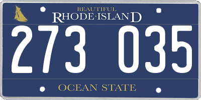 RI license plate 273035