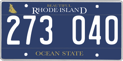 RI license plate 273040