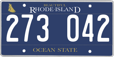 RI license plate 273042