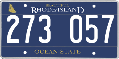 RI license plate 273057
