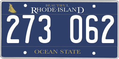 RI license plate 273062